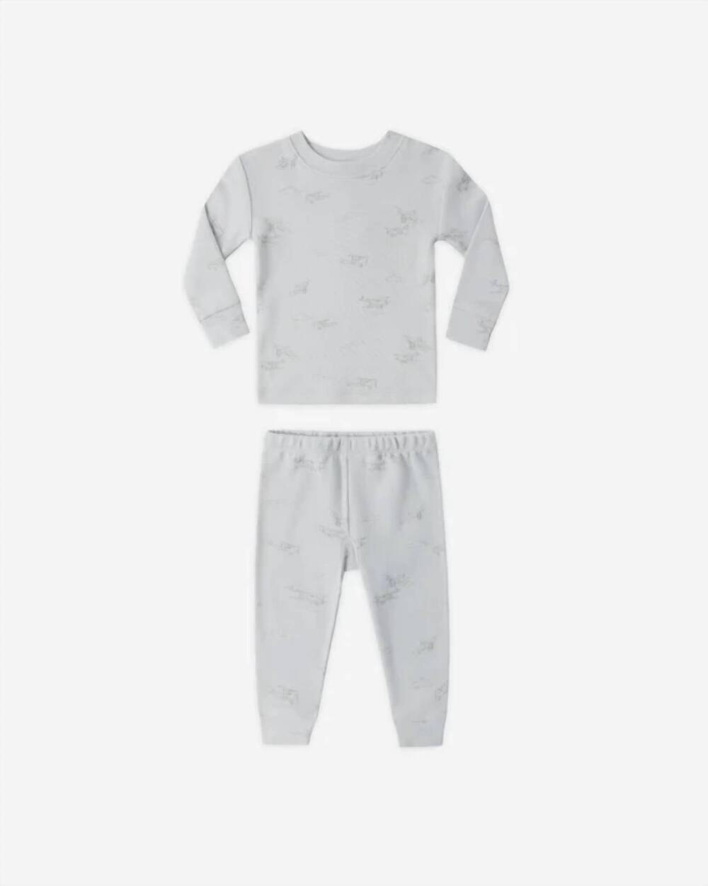 NEW QUINCY MAE baby boys jersey pajama set in airplane